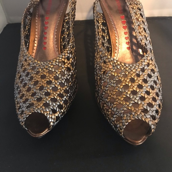 NEW Sesto Meucci Heels Sz 10 M Pumps GOLD & SILVER - Picture 5 of 8